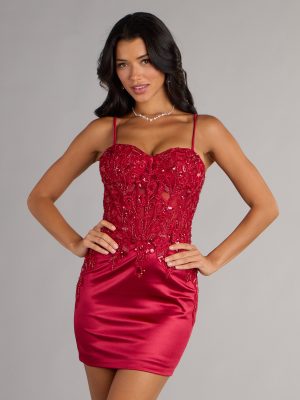 Karla Corset Satin Mini Dress