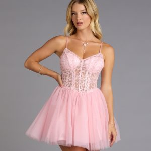 Liza Corset Tulle Skater Dress