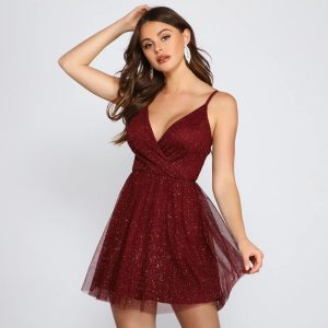 Hannah Glitter Mesh Party Dress