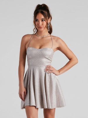 Ariana Glitter Knit Party Dress