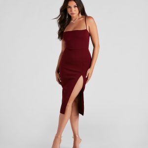 Henley Formal Lace-Up Midi Dress
