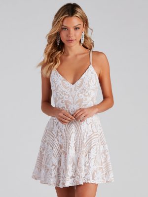 Savannah Sequin Mesh Party Dress