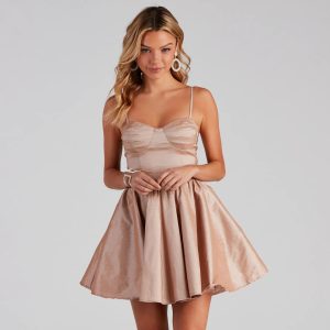 Zaida Formal Taffeta Skater Dress
