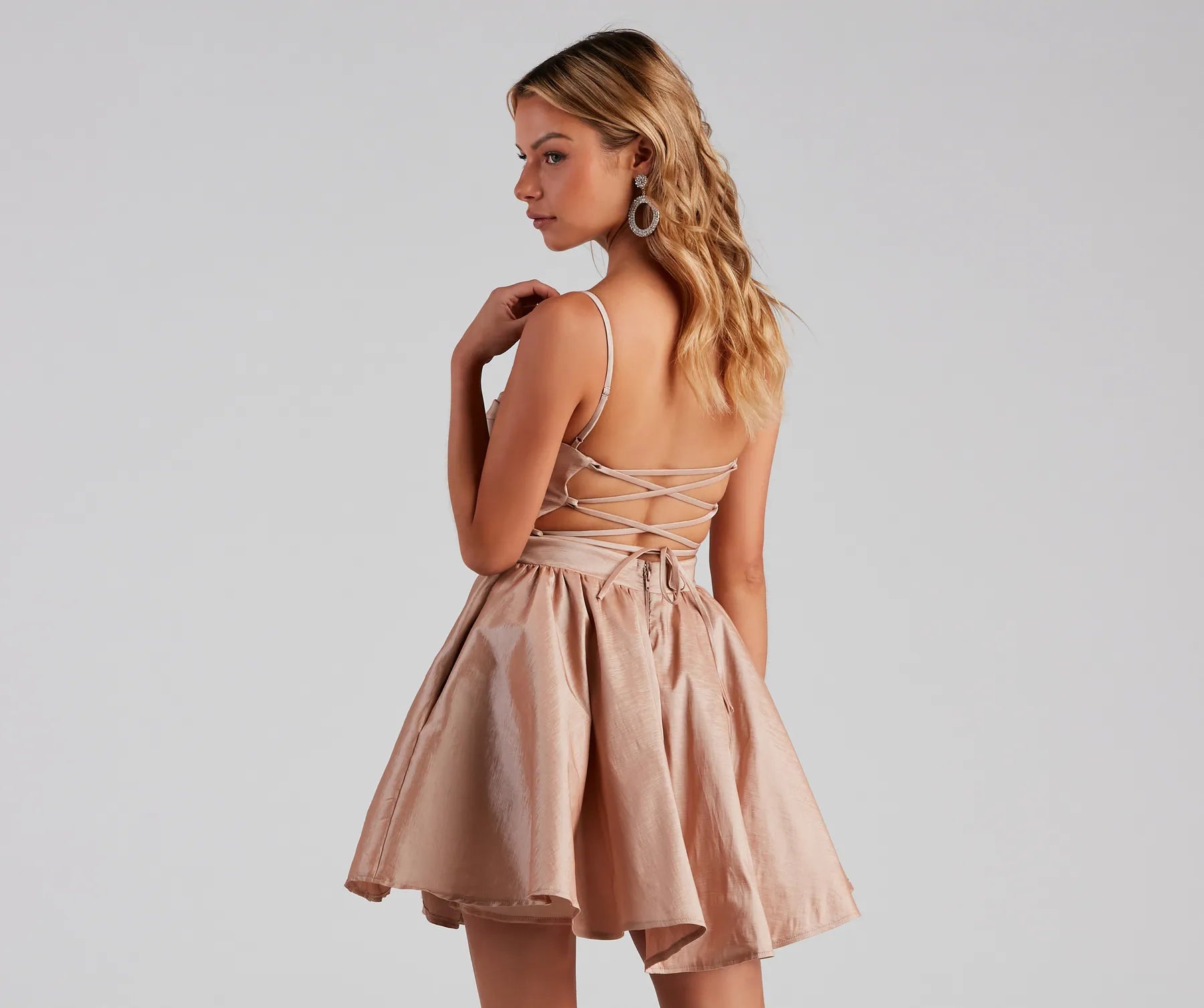 Zaida Formal Taffeta Skater Dress - Image 2