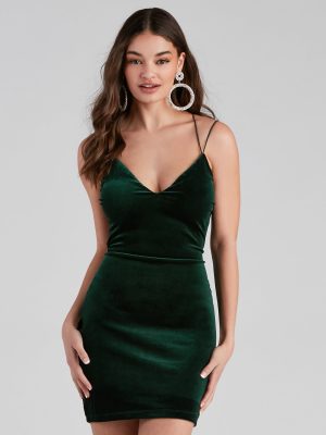 Sophia Velvet Bodycon Mini Dress