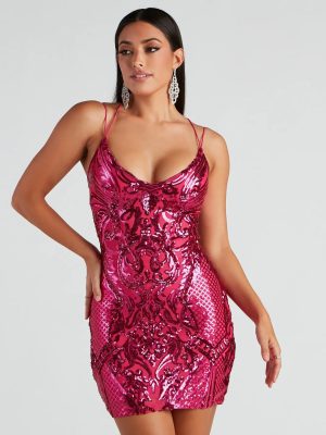 McKenzie Formal Sequin Strappy Dress