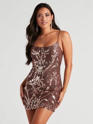 Gia Sequin Mesh Bodycon Dress