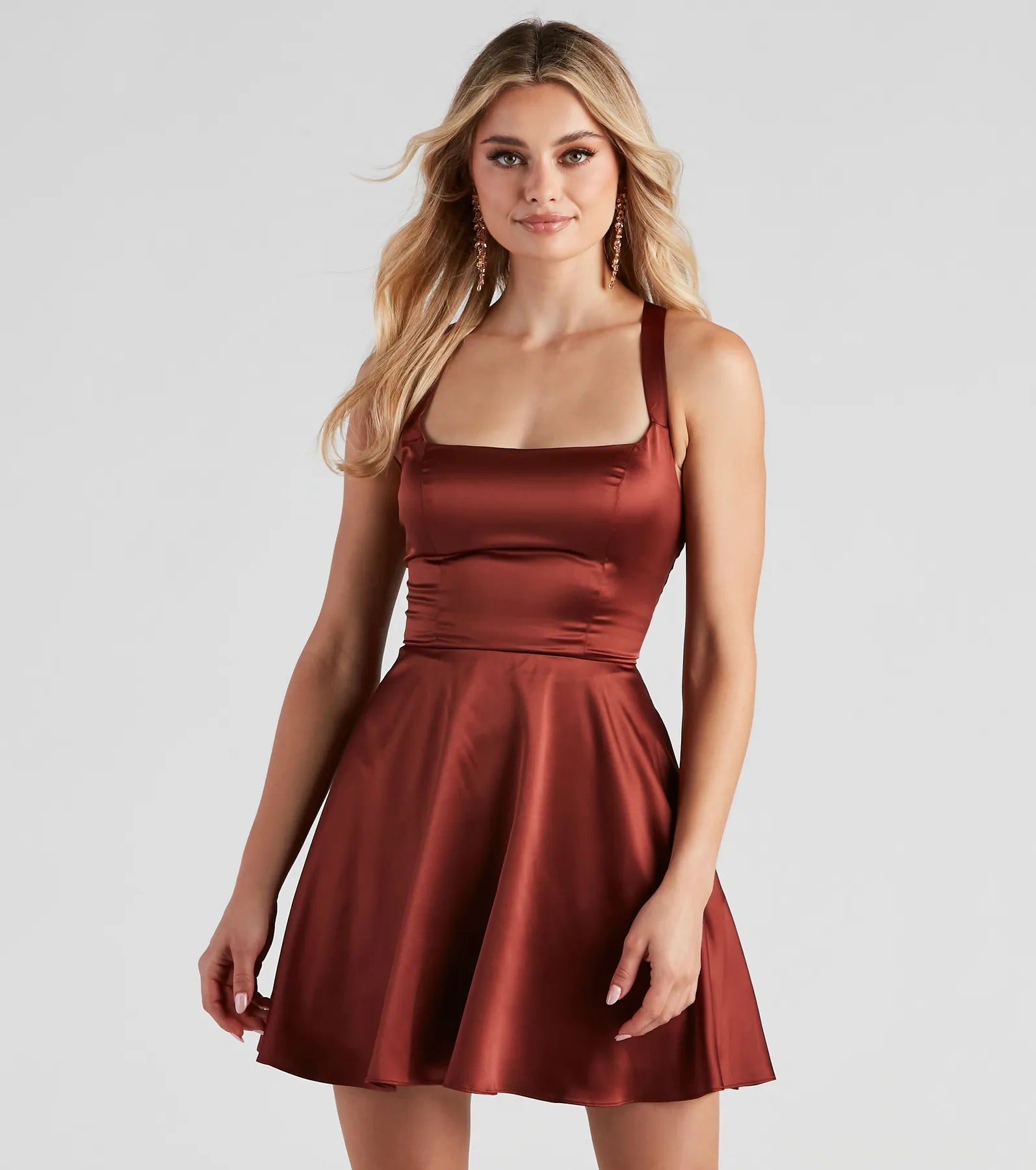 Sabrina Satin Lace-Up Party Dress - Image 5
