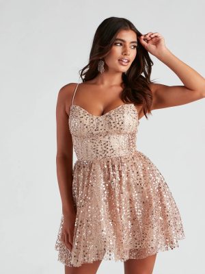 Bridget Glitter A-Line Party Dress