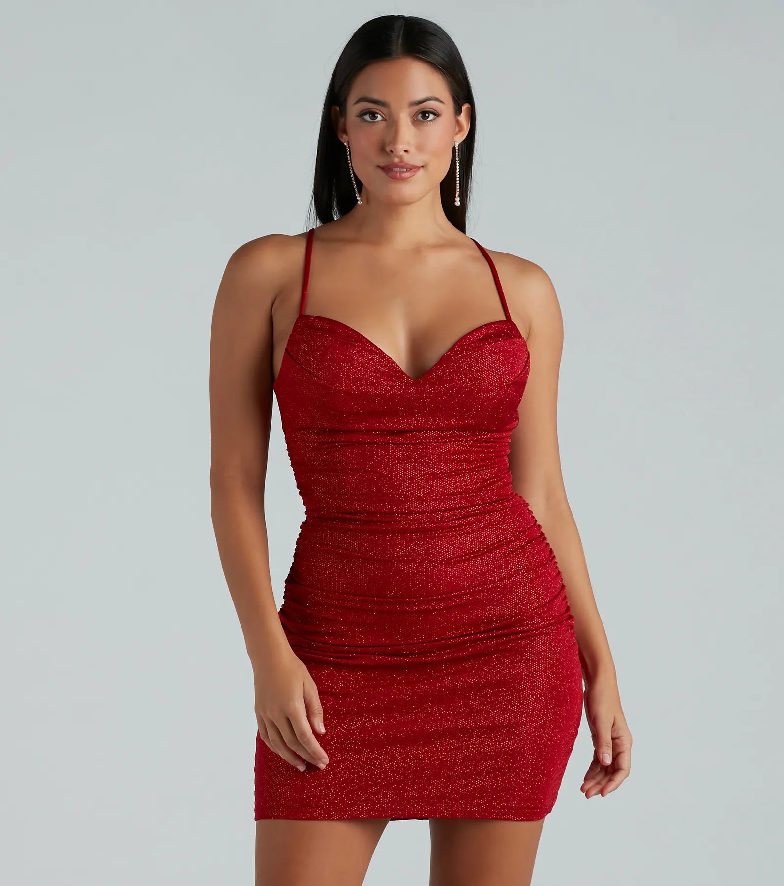 Rita Glitter Strappy Back Party Dress - Image 5