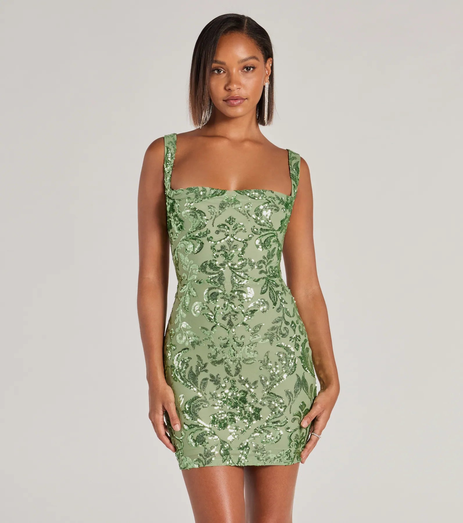 Aubree Lace-Up Sequin Party Dress - Image 9