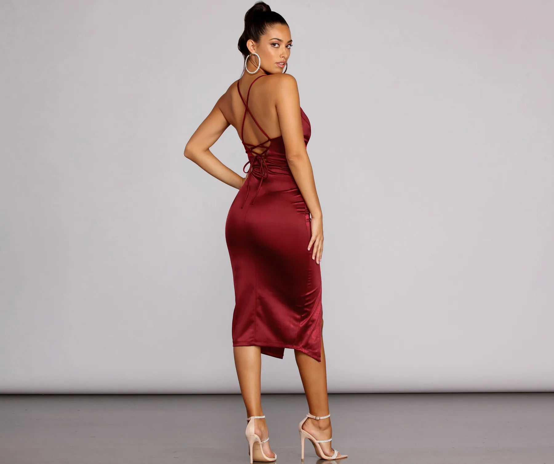 Kenzie Formal Lattice Midi Dress - Image 12