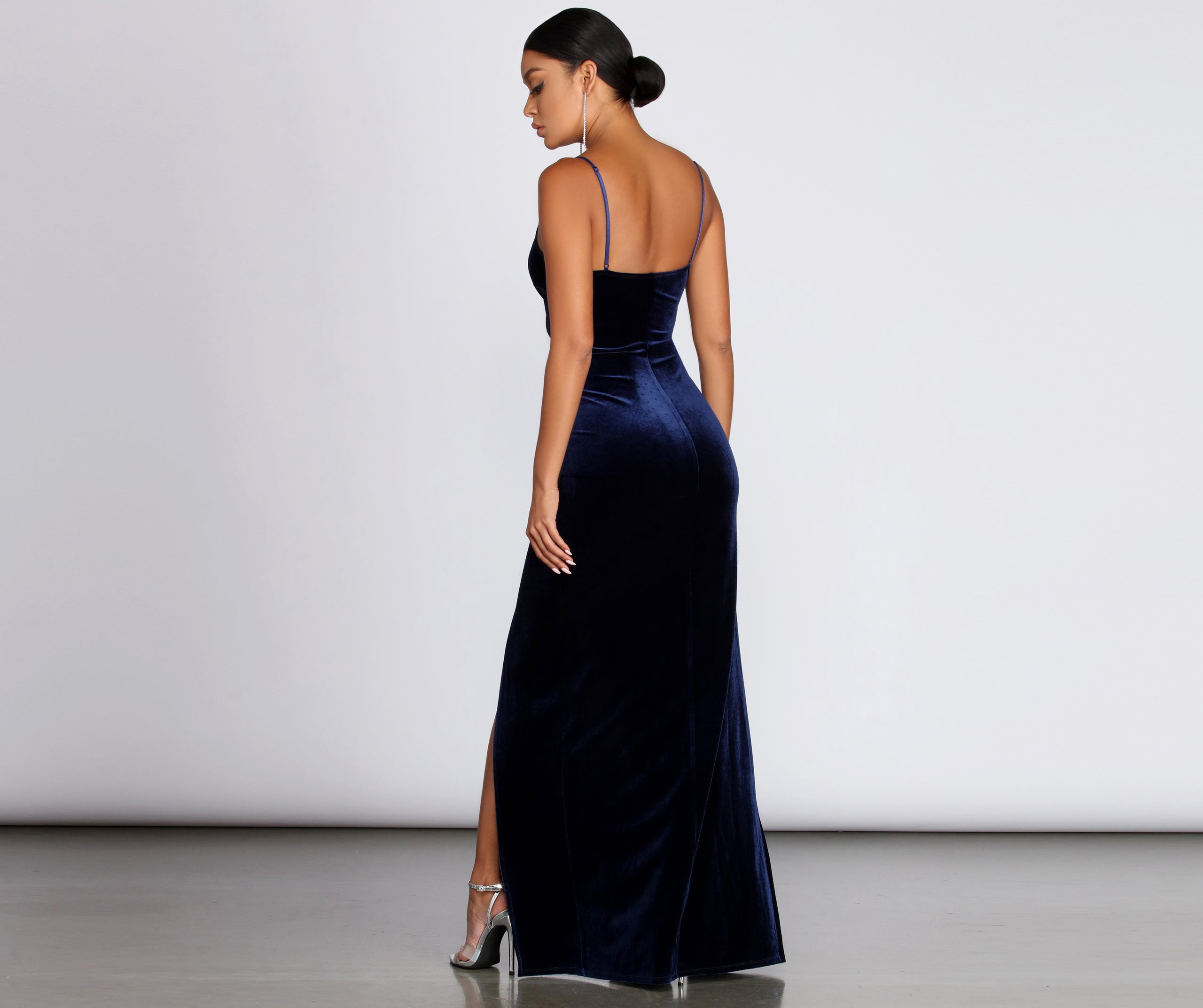 Kirsten Velvet Wrap Formal Dress - Image 2