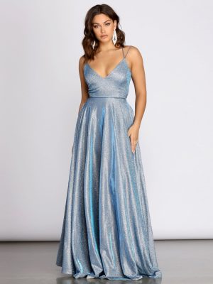 Sherri Formal Glitter Lattice Dress