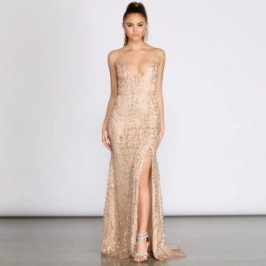 Camille Glitter And Mesh Cross Back Dress