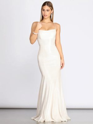 Char Formal Lattice Glitter Dress