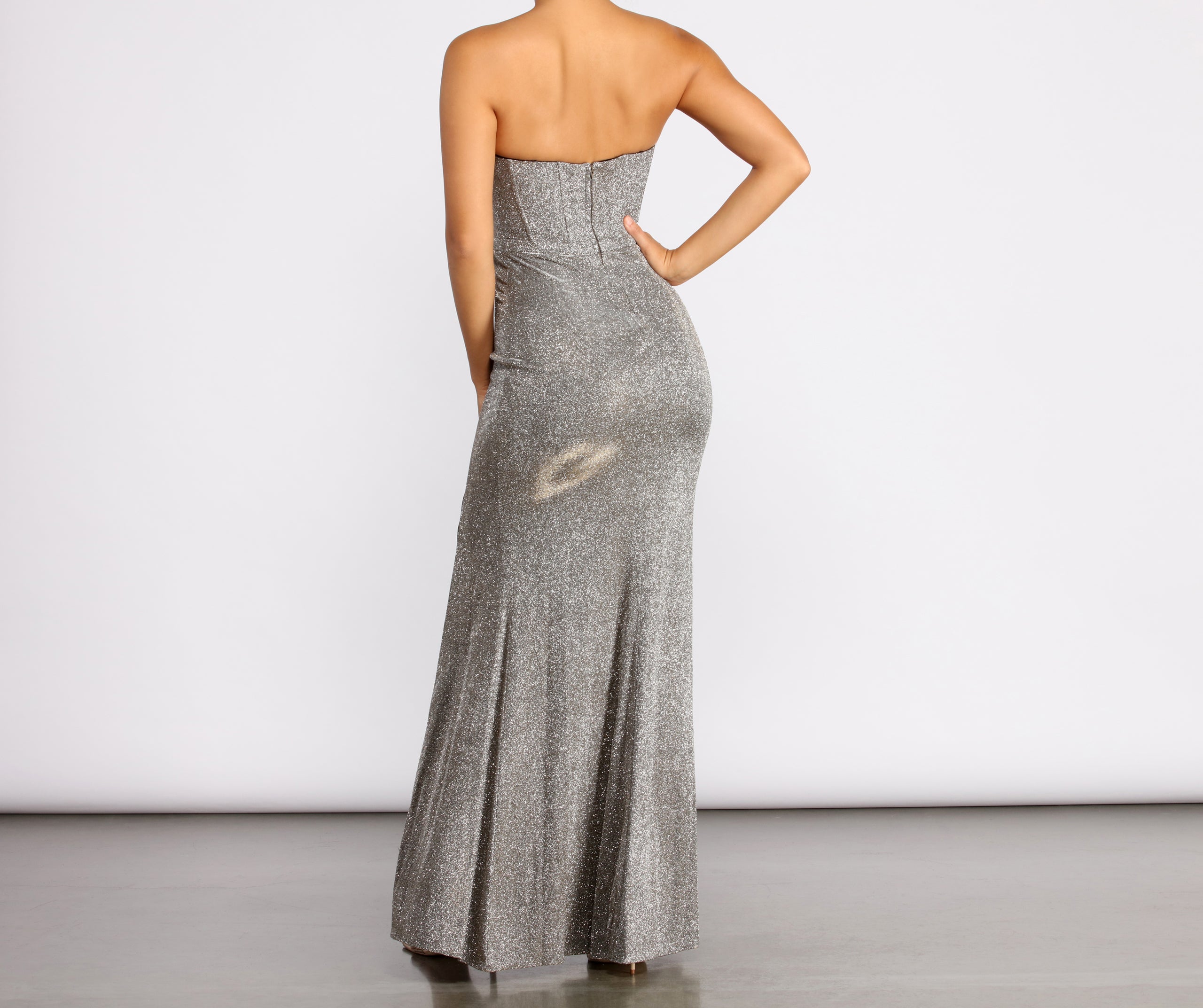 Miranda Strapless High Slit Formal Dress - Image 2