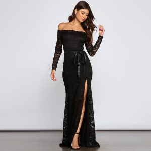 Audrey Glitter Lace Mermaid Dress