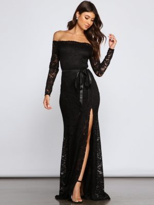 Audrey Glitter Lace Mermaid Dress