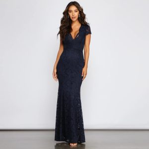 Chelsea Glitter Lace Formal Dress