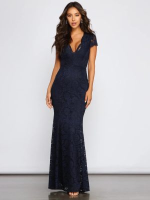 Chelsea Glitter Lace Formal Dress