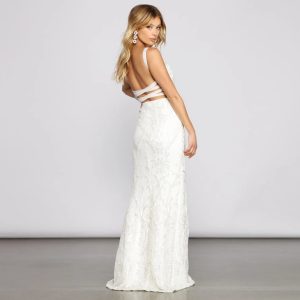 Melissa Sequin Mesh Cross-Back Dress