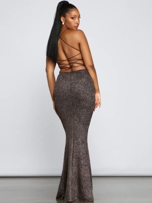 Jessica Glitter Knit Mermaid Dress