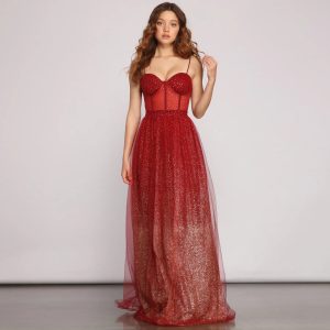 Cressida Formal Glitter A-Line Dress