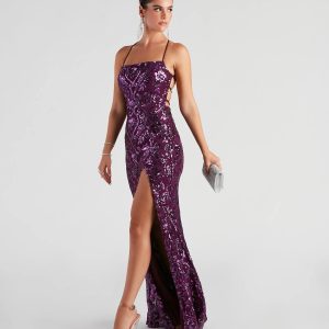 Lana Sequin Mesh Formal Dress