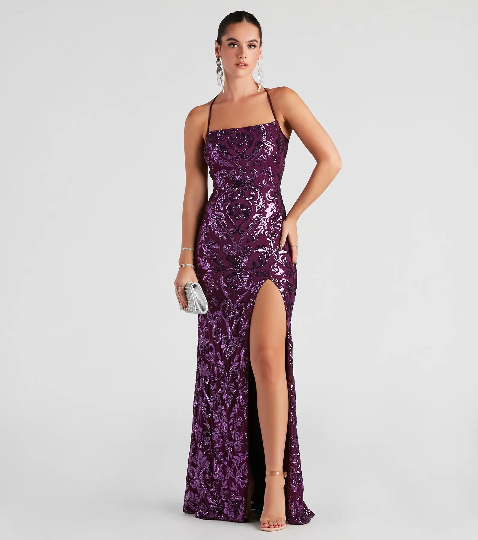 Lana Sequin Mesh Formal Dress - Image 3