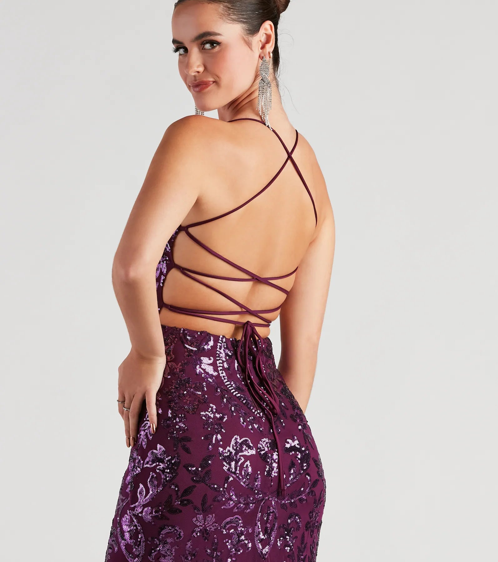 Lana Sequin Mesh Formal Dress - Image 4