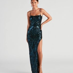 Jenelle Formal Sequin Open Back Dress