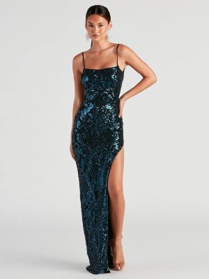 Jenelle Formal Sequin Open Back Dress