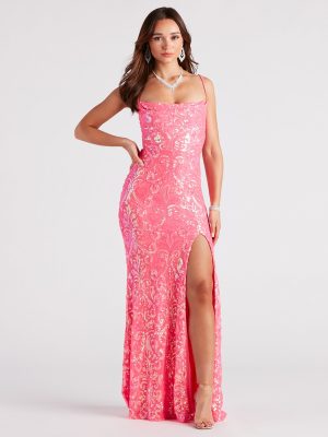 CLEARANCE - Gabrielle Formal Sequin Long Dress