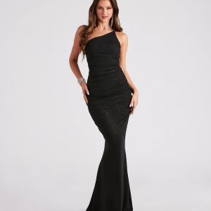 Maria Formal Glitter Open Back Mermaid Dress