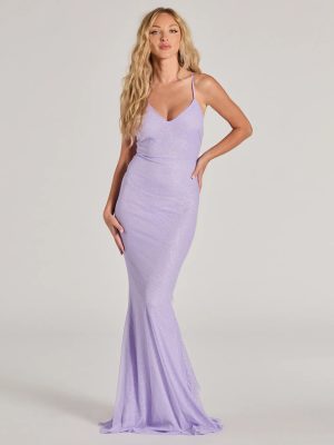 Linda Formal Glitter Ruffled Dress