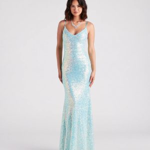Harmony Formal Iridescent Sequin Mermaid Dress