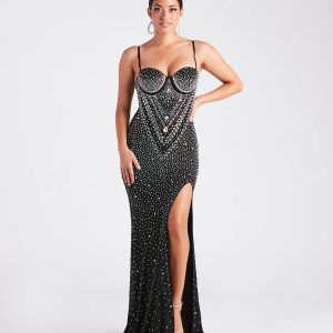 Candice Formal Rhinestone A-Line Long Dress