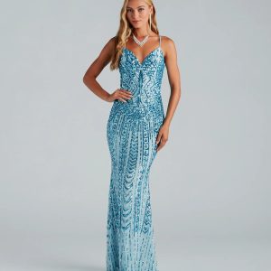Lyndia Formal Boho Sequin Mermaid Dress