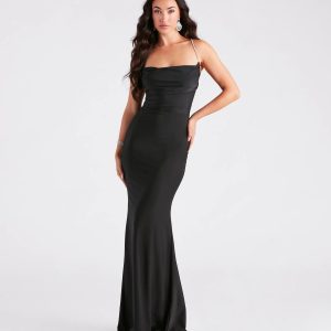 Marisol Formal Rhinestone Lace-Up Mermaid Dress