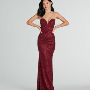 Elaine Formal Glitter Strapless Mermaid Dress