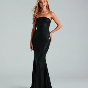 Makayla Formal Strapless Lace-Up Mermaid Dress