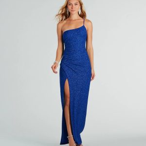Shanaya Formal Glitter One-Shoulder Long Dress