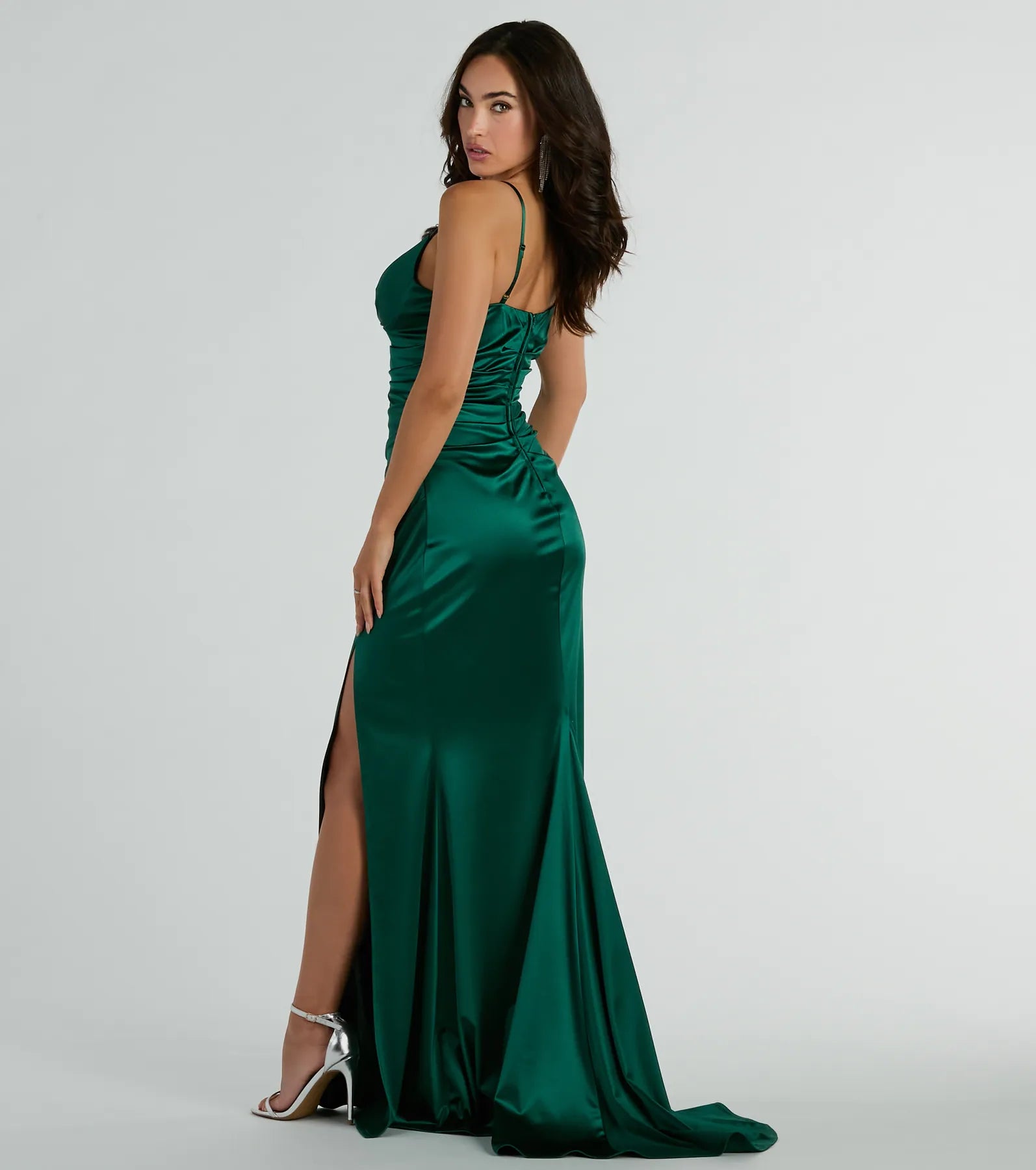 Jordyn Formal Satin Mermaid Dress With Train - Image 6