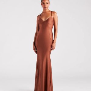 Laine Formal Lace-Up Mermaid Long Dress