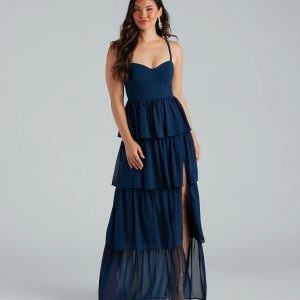 Deborah Formal Chiffon A-Line Ruffled Dress
