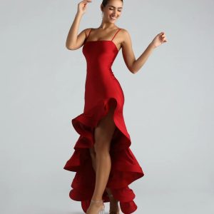 Darcy Formal Ruffled High-Low Mermaid Dress