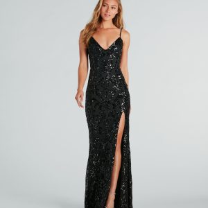 Jacqueline Formal Sequin Strappy Mermaid Dress