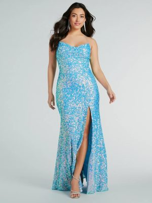 CLEARANCE - Esperanza Formal Sequin Cowl Dress