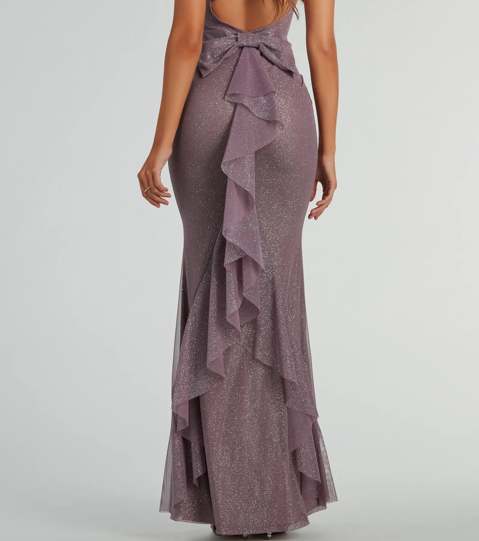 Linda Formal Glitter Ruffled Dress - Image 12